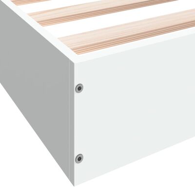 vidaXL Cadre de lit sans matelas blanc 75x190 cm bois d'ingénierie