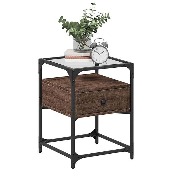 vidaXL Table de chevet chêne marron 40x40x55 cm bois d’ingénierie