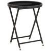 vidaXL Ensemble de bistro de jardin 3 pcs Résine tressée et verre Noir