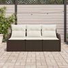 vidaXL Ensemble de canap&eacute; de jardin 3 pcs Marron Poly rotin