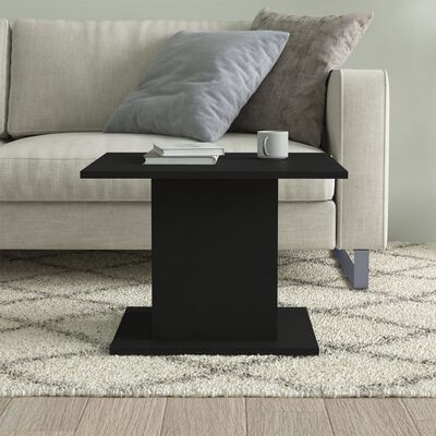 vidaXL Table basse noir 55,5x55,5x40 cm bois d'ingénierie