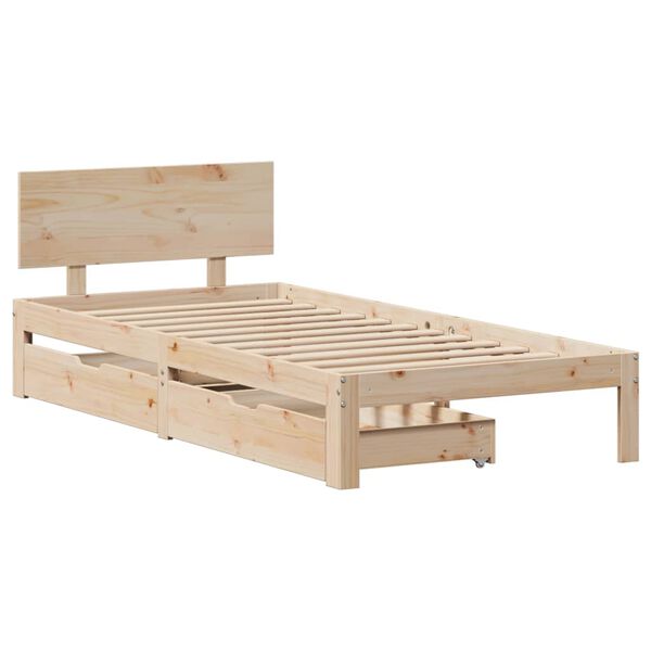 vidaXL Cadre de lit avec tiroirs sans matelas 75x190 cm