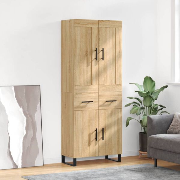 vidaXL Buffet haut Ch&ecirc;ne sonoma 69,5x34x180 cm Bois d'ing&eacute;nierie