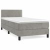 vidaXL Sommier &agrave; lattes de lit et matelas Gris clair 100x200cm Velours