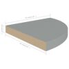 vidaXL Étagères d'angle flottantes 2 pcs gris 35x35x3,8 cm MDF