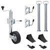 vidaXL Cric &agrave; roue pour remorque 60 mm 2 tubes de soutien 3 pinces