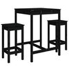 vidaXL Ensemble de bar de jardin 3 pcs noir bois de pin massif