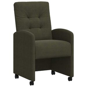 vidaXL Chaises de Salle &agrave; Manger avec Roues 2 pc Cuir su&eacute;d&eacute; faux
