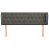 vidaXL T&ecirc;te de lit avec oreilles Gris fonc&eacute; 147x23x78/88 cm Velours