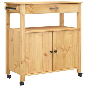 vidaXL Chariot de cuisine MONZA 84x40x88,5 cm cire de miel bois massif de pin