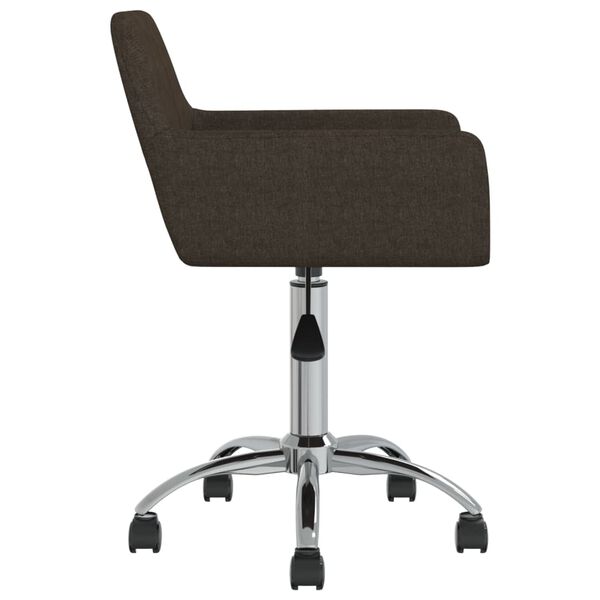 vidaXL Chaise pivotante de bureau Marron fonc&eacute; Tissu