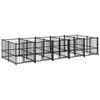 vidaXL Chenil d'ext&eacute;rieur pour chiens Acier 9,38 m&sup2;