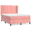 vidaXL Sommier &agrave; lattes de lit avec matelas Rose 140x190 cm Velours