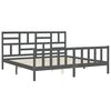 vidaXL Cadre de lit sans matelas gris 200x200 cm bois massif de pin