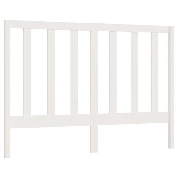 vidaXL T&ecirc;te de lit Blanc 126x4x100 cm Bois massif de pin