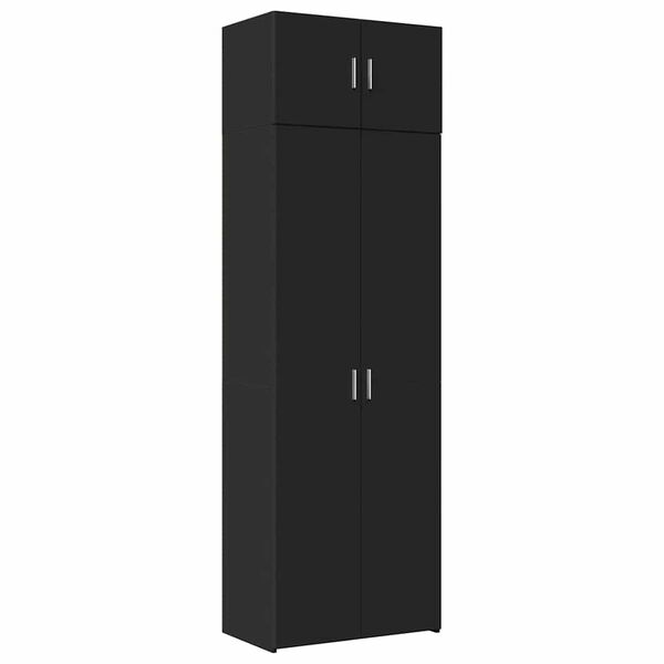 vidaXL Armoire de rangement noir 70x42,5x225 cm bois d'ing&eacute;nierie