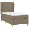 vidaXL Sommier &agrave; lattes de lit avec matelas Taupe 90x200 cm Tissu