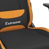 vidaXL Chaise de jeu avec repose-pied Noir et orange Tissu