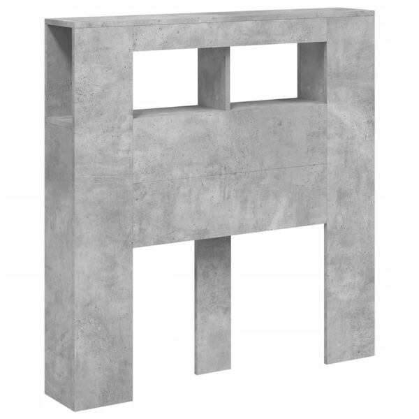 vidaXL Tête de lit à LED gris béton 100x18,5x103,5cm bois d'ingénierie