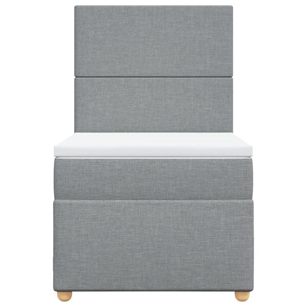 vidaXL Sommier &agrave; lattes de lit avec matelas Gris clair 100x200cm Tissu