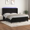 vidaXL Sommier &agrave; lattes de lit matelas et LED Noir 160x200 cm Velours