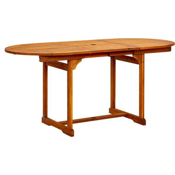 vidaXL Table &agrave; d&icirc;ner de jardin (120-170)x80x75 cm Bois d'acacia massif