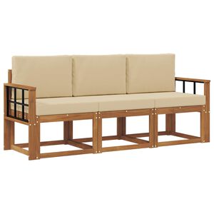 vidaXL Ensemble de canap&eacute;s d'ext&eacute;rieur 3 pc Naturel et Beige