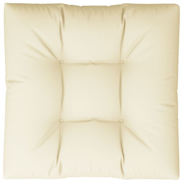 vidaXL Coussin de palette cr&egrave;me 80x80x12 cm tissu