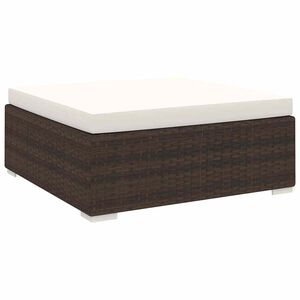 vidaXL Repose-pied sectionnel 1 pc avec coussin R&eacute;sine tress&eacute;e Marron
