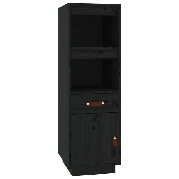 vidaXL Buffet haut Noir 34x40x108,5 cm Bois massif de pin