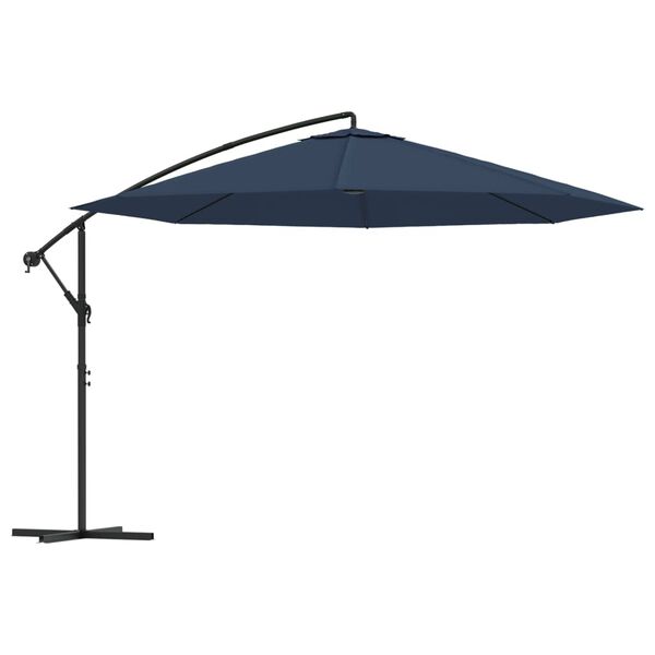 vidaXL Parasol de jardin en porte-&agrave;-faux 3,5 m bleu