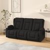 vidaXL Fauteuil de massage inclinable et porte-gobelets 3 places noir
