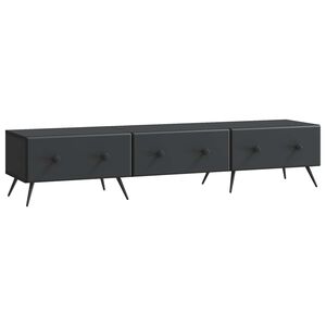 vidaXL Meuble TV avec tiroir Noir 147 x 34,5 x 30 cm Bois d'ing&eacute;nierie