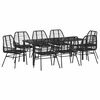 vidaXL Ensemble de salle &agrave; manger pour jardin 9 pc Noir polyrotin