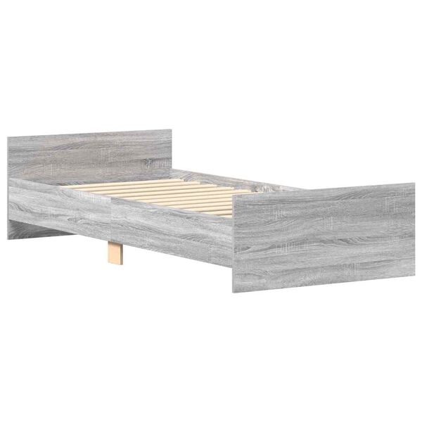 vidaXL Cadre de lit sans matelas sonoma gris 90x200 cm