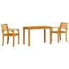vidaXL Ensemble de salle &agrave; manger pour jardin 3 pc Marron