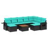 vidaXL Ensemble de canap&eacute; de jardin 10 pcs avec coussins noir r&eacute;sine tress&eacute;e
