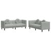 vidaXL Ensemble de canap&eacute;s 2 pcs avec coussins gris clair velours