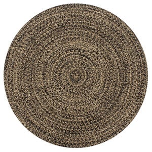 vidaXL Tapis fait &agrave; la main Jute Noir et naturel 120 cm