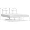 vidaXL Cadre de lit m&eacute;tal sans matelas et t&ecirc;te de lit blanc 183x213 cm