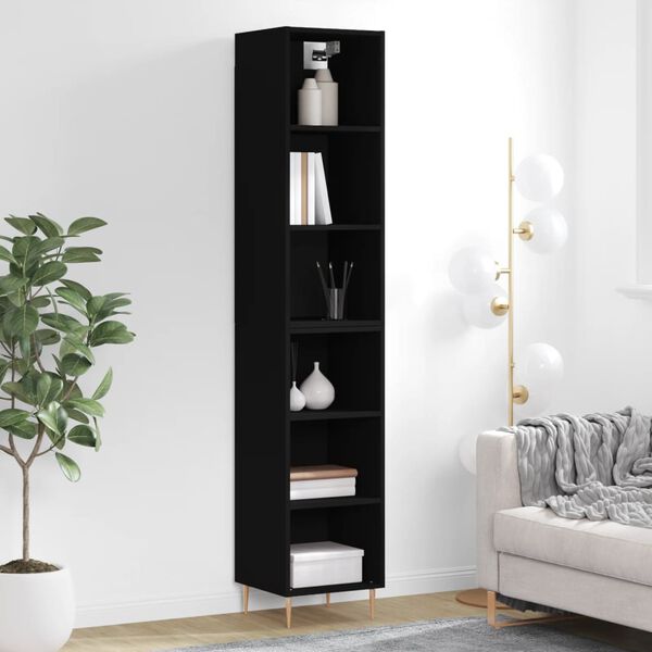 vidaXL Buffet haut Noir 34,5x32,5x180 cm Bois d'ing&eacute;nierie