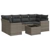 vidaXL Salon de jardin avec coussins 7 pcs gris r&eacute;sine tress&eacute;e