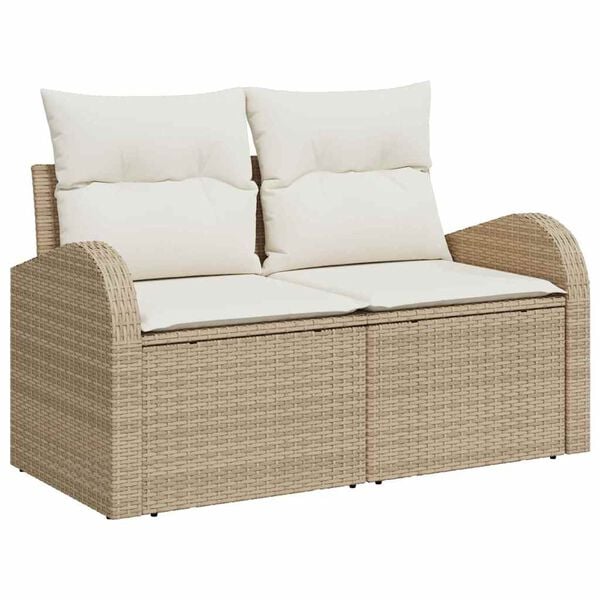 vidaXL Ensemble de canap&eacute; de jardin avec coussin 8 pcs beige et cr&egrave;me