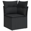 vidaXL Salon de jardin 9 pcs avec coussins noir r&eacute;sine tress&eacute;e