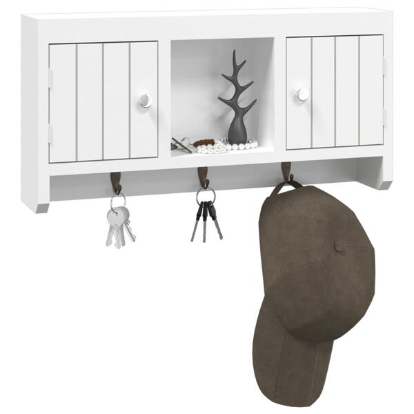 vidaXL Armoire à clés Blanc 40x8,5x20 cm Bois d'ingénierie et acier