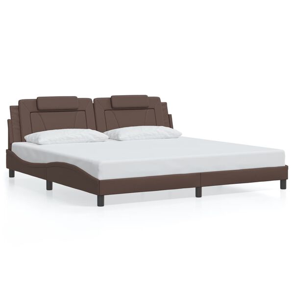 vidaXL Cadre de lit Viana sans matelas marron 200x200 cm similicuir