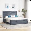 VidaXL Cadre de lit ottoman avec matelas gris fonc&eacute; 160x200cm velours
