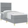 vidaXL Lit &agrave; ressorts avec matelas Gris clair 100 x 200 cm tissu
