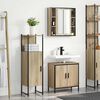 vidaXL Ensemble de mobilier de salle de bain avec &eacute;tag&egrave;re 3 pcs Marron