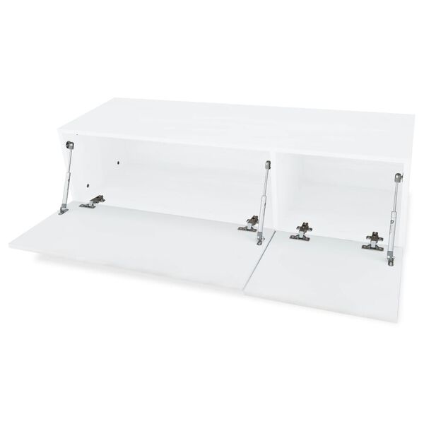 vidaXL Meuble TV bois d’ingénierie 120x40x34 cm blanc brillant
